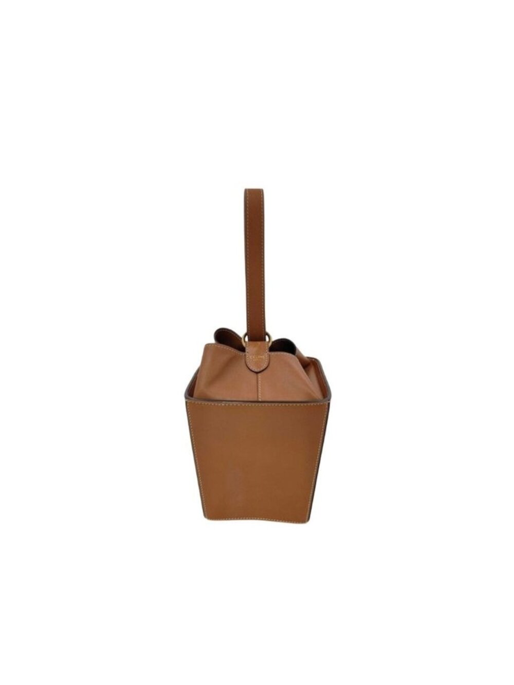 Celine Handbag Strap Box Brown Leather Gold